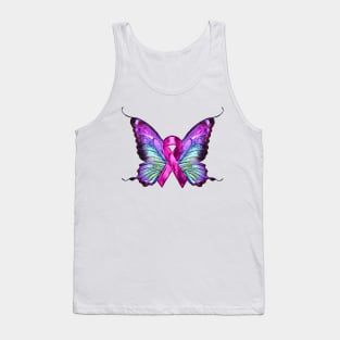 Colorful Breast Cancer Awareness Butterfly Tank Top